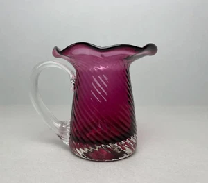 Victorian Amethyst ruffle glass jug - Picture 1 of 3