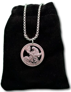 Cut coin 2012 Puerto Rico State Quarter Et Yunque Forest Park American Necklace - Picture 1 of 1