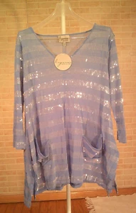 Top azul para mujer Lynn Ritchie talla M nuevo con etiquetas - Imagen 1 de 2