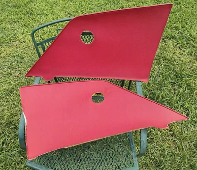 1968 OEM Cadillac Coupe Deville (Set of 2) Rear Seat Sail Panels *RED*   EC! - Image 1 of 4