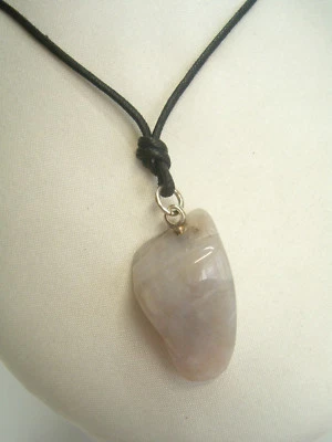 Ciondolo in Argento 925 con AGATA naturale e girocollo - pendente  pietra dura - Immagine 1 di 4