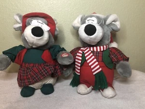 Raccoons Christmas Plush Thomas Pacconi Set Of 2 - Picture 1 of 9