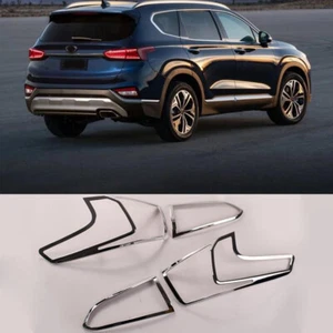 Cubierta de lámpara de luz trasera ABS cromada 4 piezas para Hyundai Santa Fe 2019-2023 - Imagen 1 de 6