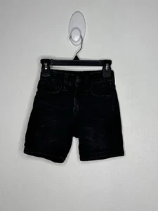 Old Navy Distressed Jean Shorts Boys Size 6 Slim Black Adjustable Waist - Picture 1 of 4