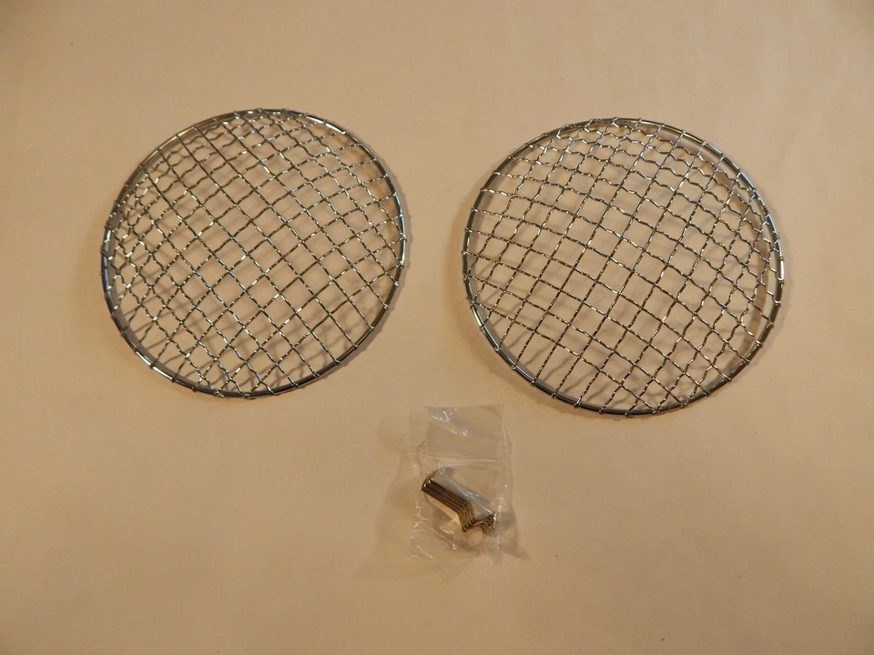 Nuevo par de protectores de piedra de faros cromados de 7" Triumph TR4 TR250 TR6 Spitfire Foto 1 de 3