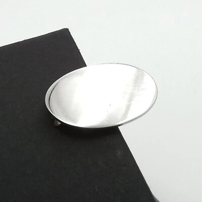 Swank Sterling Silver Front Oval Tie Clip Small Engravable 5gr Vintage - Image 1 of 4