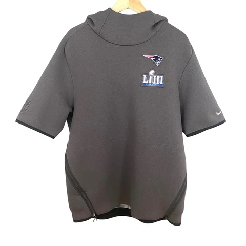 Nike NFL Onfield New England Patriots Short Sleeve Hoodie Super Bowl LIII Large Cover