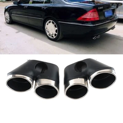 Stainless Steel Exhaust Muffler Tips For Mercedes Benz W211 E Class 2002-2007 Foto 1 de 4