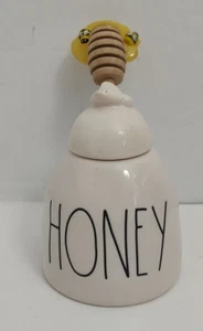 Rae Dunn Honey Bee Pot Lid White & Bee Spoon Kitchen 5" - Picture 1 of 13