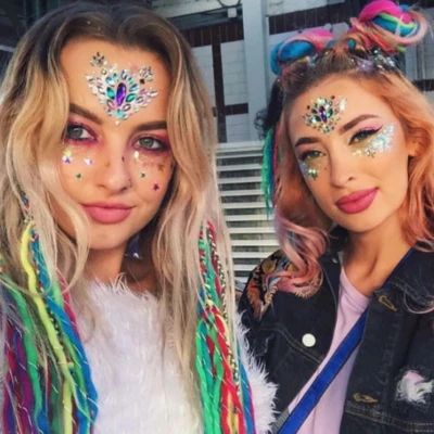 Festival EDC NYE Rave Cara Adhesiva Joyas Cristal Gemas Estrás Pegatina Foto 1 de 4