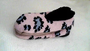 Botas de punto de leopardo rosa mixtas para mujer talla L-XL forradas de lana protuberancias inferiores - Imagen 1 de 4
