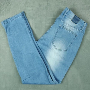 Mugsy Piers Jeans Mens 34x34 Light Wash Faded Straight Leg Classic Fit Stretch - Picture 1 of 14