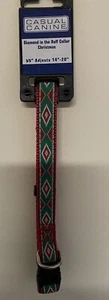 Casual Canine Diamond In The Ruff Dog Collar Christmas 3/8” Adjustable 6”-10” - Picture 1 of 2