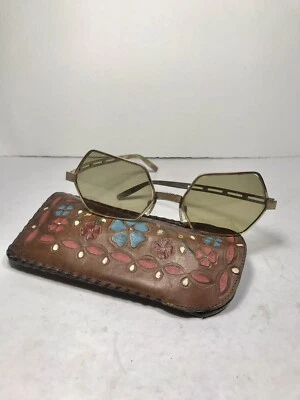 Gafas de sol vintage Polaroid Cool Ray marcos de metal con estuche de cuero retro Foto 1 de 4