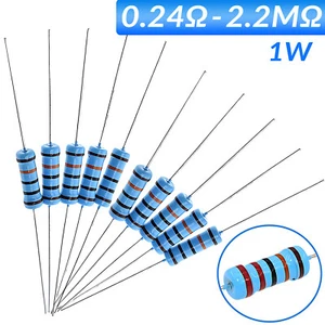 1 Watt Big Power Resistors Metal film 1% Full Range of Values 0.24 Ohm-2.2M Ohm - Picture 1 of 9