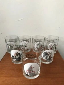 Lot de 7 verres à whisky gobelets vintage Norman Rockwell The Saturday Evening Post - Photo 1/12
