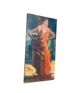 Oil Painting Marian Pascuta Attitude In Red Dancing ๐ - Picture 1 of 10