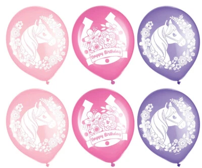 PONY Saddle Up Latex Balloon (6) Girls Birthday Party Decoration Supplies Horse - Image 1 of 3