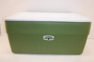 Vintage Retro Thermos Green Ice Chest Cooler Bottle Open - Picture 1 of 11
