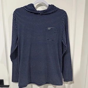 Vineyard Vines Edgartown Hoodie Boys Size XL Blue White Striped Casual Preppy - Picture 1 of 14