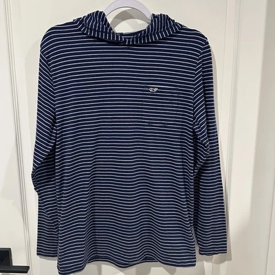 Vineyard Vines Edgartown Hoodie Boys Size XL Blue White Striped Casual Preppy - Image 1 of 4