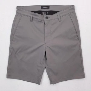 Proof Shorts Herren 30 grau Performance Chino Reise Stretch Reißverschlusstasche Golf Tech - Bild 1 von 13