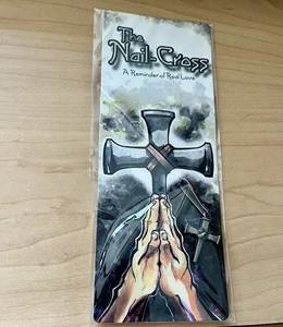 2005 Das Nagel Kreuz Jesus Reißverschluss Anhänger 1,75 x 0,75" Zinn-Silberfarben - Bild 1 von 5