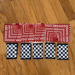 Vans Checkered Wallets - 5 Royal Blue Checkerboard Wallets and 5 Red Bandannas - Picture 1 of 8