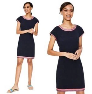 BODEN Kleid Damen 12 Blau Bestickt Kurzarm U391 - Bild 1 von 7