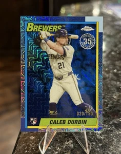 2025 Topps Update CALEB DURBIN RC #/150 BLUE Chrome MOJO Brewers Rookie U90C-74 - Picture 1 of 2