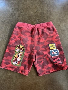 Bape Red Nowhere Shorts Vintage a Bathing Ape M/L Industry Baby Milo Nigo - Picture 1 of 10