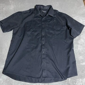 5.11 Tactical Series Shirt Mens 2XL Tall Black Short Sleeve Button Front Uniform - Picture 1 of 7