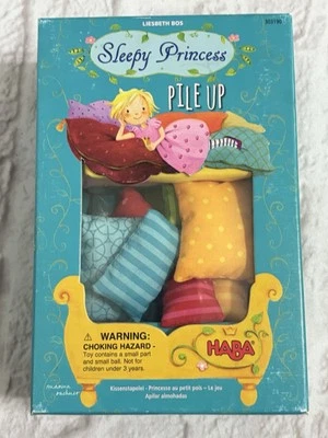 Sleepy Princess Pile Up COMPLETE HABA  Children's Kids Book Game and the Pea - Image 1 of 4