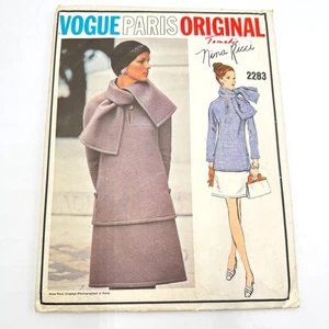 Vogue Paris Original 1960s Two Piece Dress Pattern Nina Ricci 2283 Uncut Size 14 - Picture 1 of 7