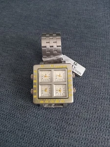 Orologio da Polso con grande Quadrante 4 Fusi Orari Acciaio KK Collection - Foto 1 di 12