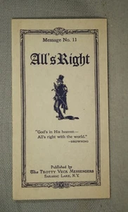 The Trotty Veck Messengers Saranac Lake  inspirational booklet  no. 11 1922 - Picture 1 of 2