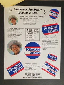 1984 Reagan Bush Campaign Items Leaflet & Order Forms - Bild 1 von 7
