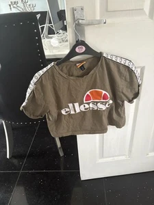 Women’s ellesse khaki green crop top size 8 - Picture 1 of 2