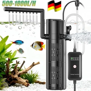 Bomba de acuario 5 en 1 bomba de filtro con temporizador UV filtro interior de acuario 500-1800L/H DE - Imagen 1 de 20