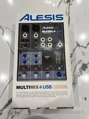 ONLY ONE LISTED IN BOX -  Alesis MultiMix 4 USB 4-Channel Audio Mixer - Image 1 of 4