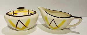 Vintage Edwin M Knowles Santa Monica Sugar Bowl And Lid and Creamer - Picture 1 of 5