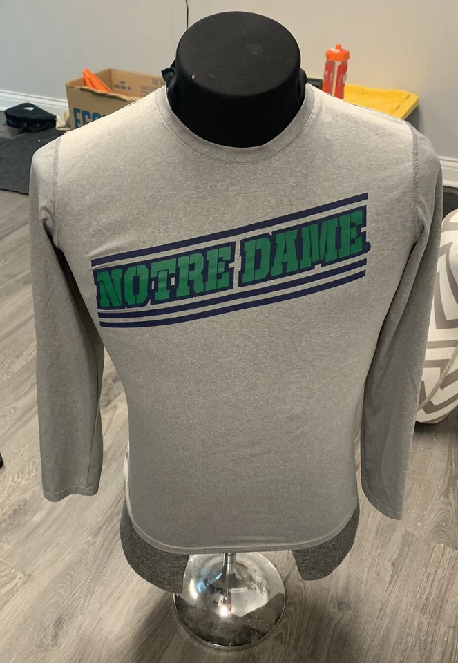 Notre Dame Youth Large Long Sleeve Shirt Heat Gear - Image 1 of 4