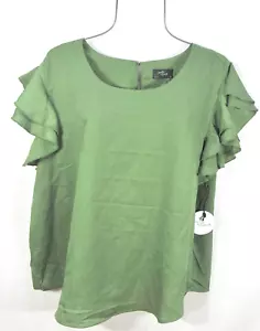 Blusa para mujer Milk & Honey 3X verano verde manga acampanada camisa nueva con etiquetas - Imagen 1 de 8