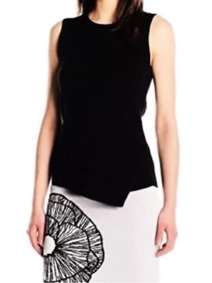 Anne Klein Asymmetrical Hem Sweater Sleeveless Black. - Image 1 of 2