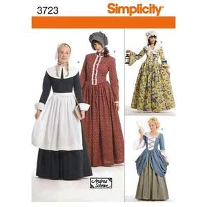 COSTUME SEWING PATTERN Simplicity 3723 6-12 Dress Apron Hat Colonial Uncut . - Picture 1 of 10