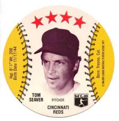 1977 TOM SEAVER MLBPA MSA BASEBALL SPORTS DISC COMPLIMENTS OF DETROIT CAESARS - Image 1 of 2