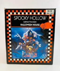 Spooky Hollow Lighted Porcelain Halloween House Decoration Dracula w/ Box 1997 - Picture 1 of 6