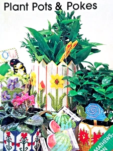 Plaid 8137 9 PLANTERS POTS & POKES plastic canvas 8pg booklet 1986 Lynn Hesson - Picture 1 of 7
