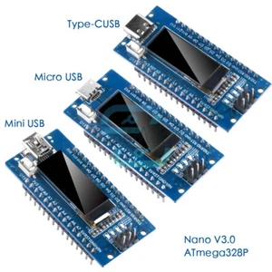 Nano V3.0 ATmega328P CH340C Board + 0.91""' OLED Display SSD1306 IIC For Arduino - Picture 1 of 23