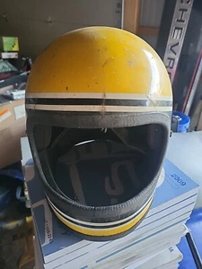 Vintage 70s 80s Yamaha Ski Doo Colors Full Face Helmet Motorcycle Snowmobile - Picture 1 of 12